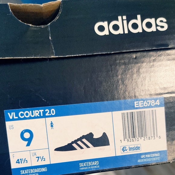🎉(WMNS) Adidas VL Court 2.0 Black Platinum Metallic Sneakers🌺 - Picture 11 of 12